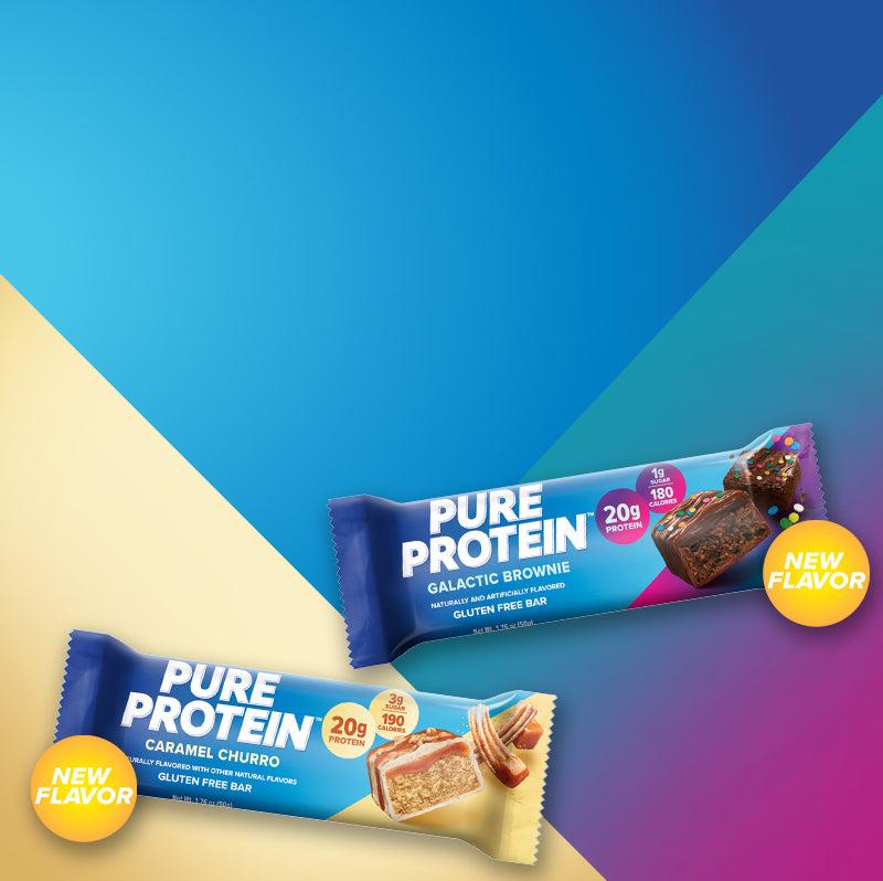 Pure Protein Caramel Churro and Pure Protein Galactic Brownie Bars