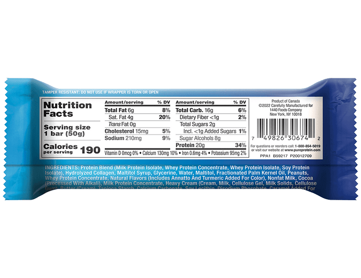 Chocolate Deluxe Protein Bar - Nutrition Panel