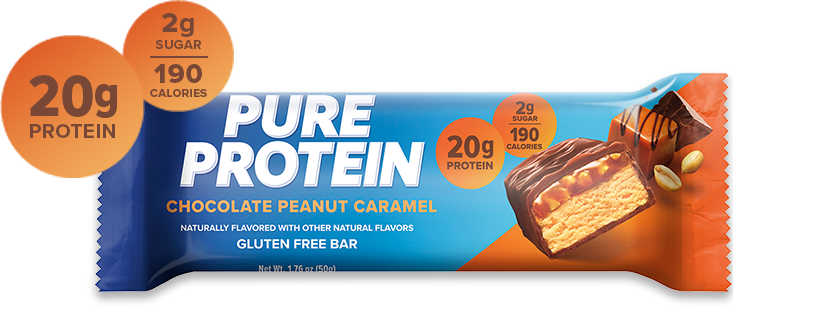 chocolate peanut caramel protein bar
