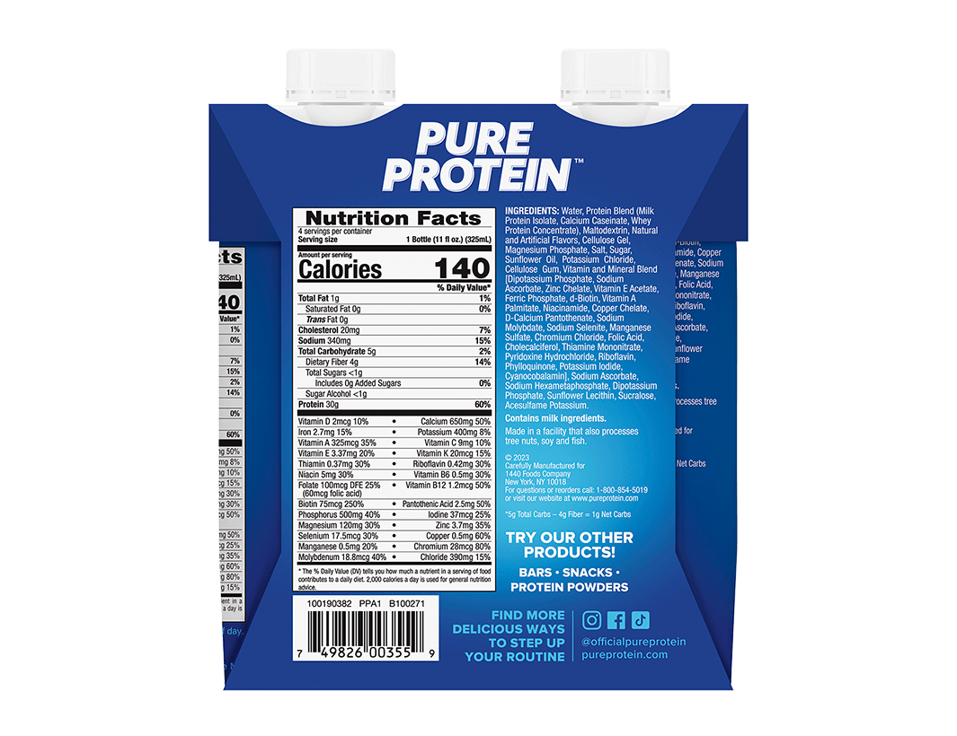 Salted Caramel Protein Shake - Nutrition Panel
